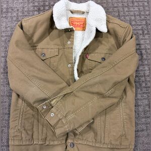 Levi's Men's Brown Trucker Sherpa Collar Jacket